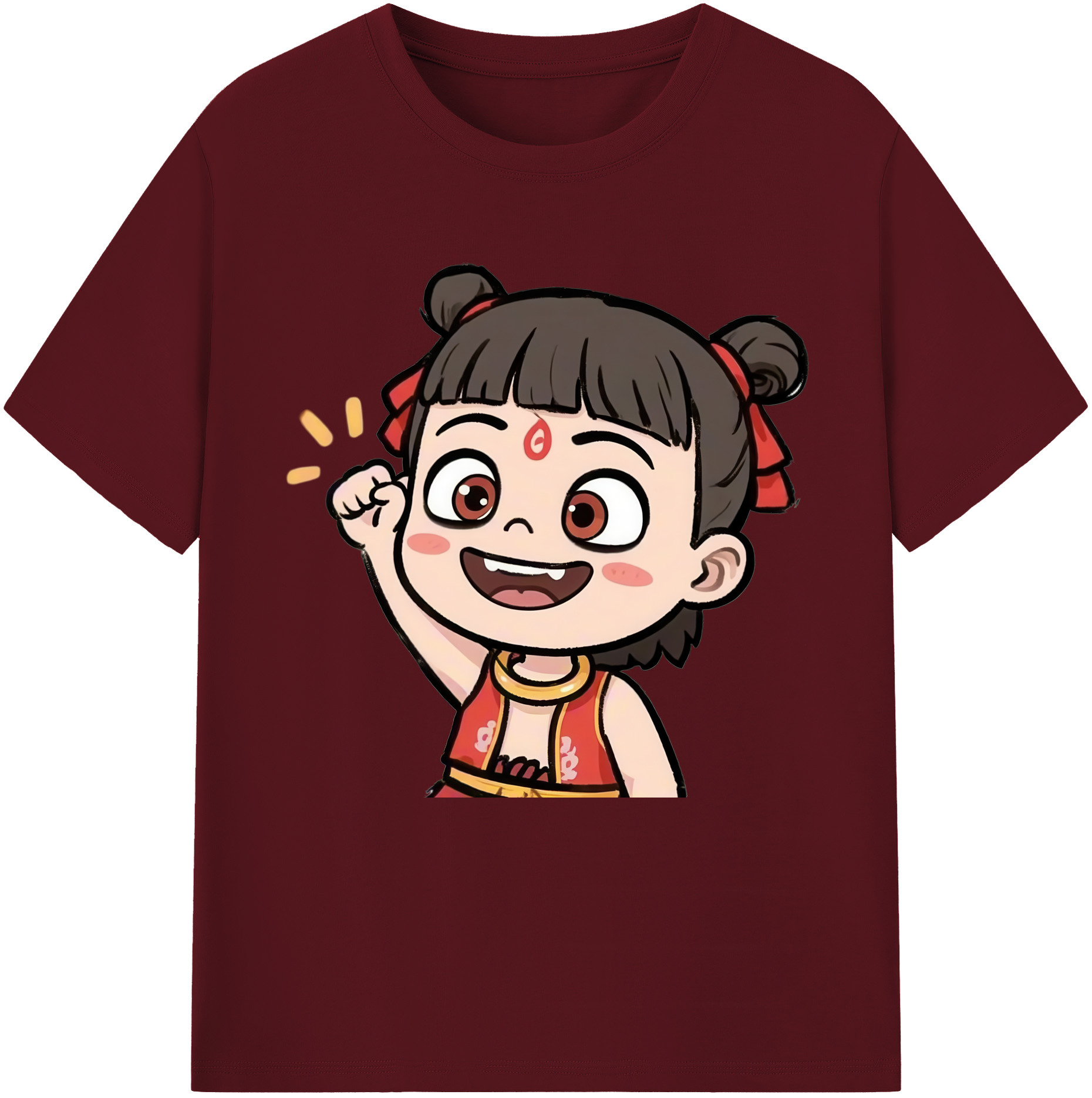 （画像用） Ne Zha 2 ナタ 魔童の大暴れ 綿100％半袖Tシャツ（フロントプリント）